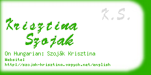 krisztina szojak business card