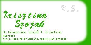 krisztina szojak business card